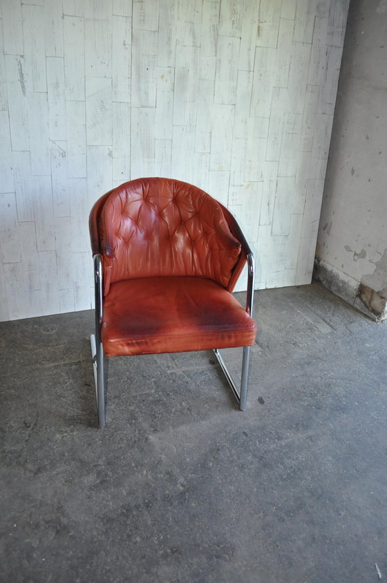 Poltrona in pelle capitonné Mid-Century Modern, anni '70 – Poltrone, Mid Century Modern (photo 2 of 9)