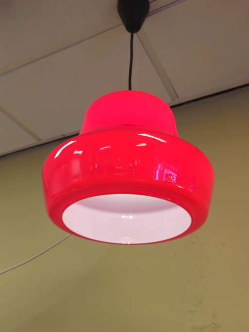 Glass Vintage Opaline Glass Pendant Lamp Ceiling Lamp Red