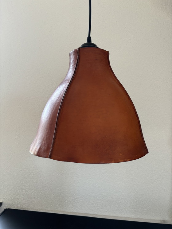 Image 1 of Vintage Leren Hanglamp 