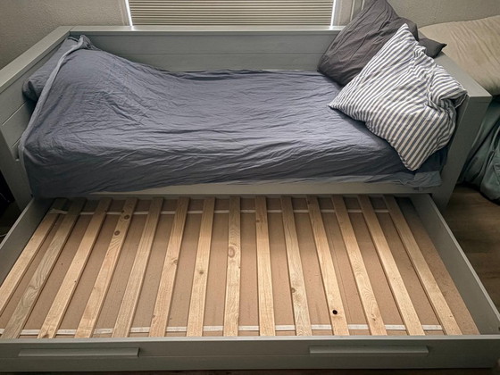 Image 1 of Letto singolo WOOD Dennis con cassetto contenitore – grigio cemento
