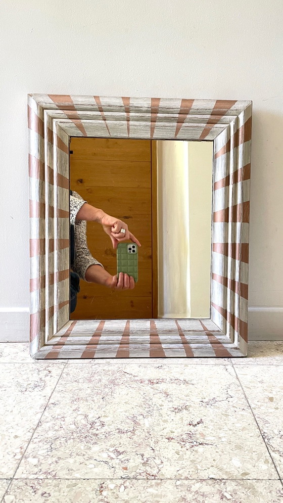 Image 1 of Specchio antico in legno dipinto a mano