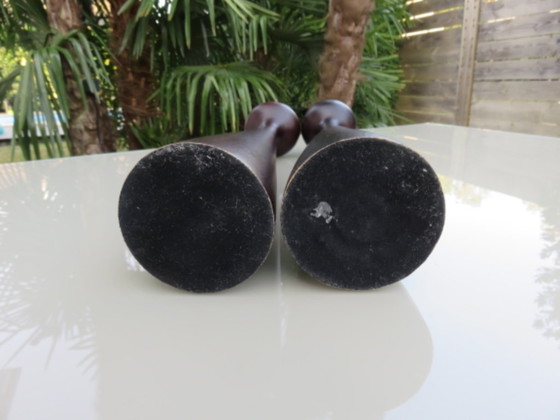 Image 1 of Paar grote Scandinavische kandelaars, vintage, jaren 70