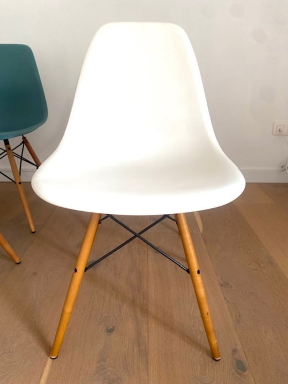 Vitra Eames DSW - Set of 6 (White, grey, blue-green) – Dining chairs, Polyester (photo 4 of 5)