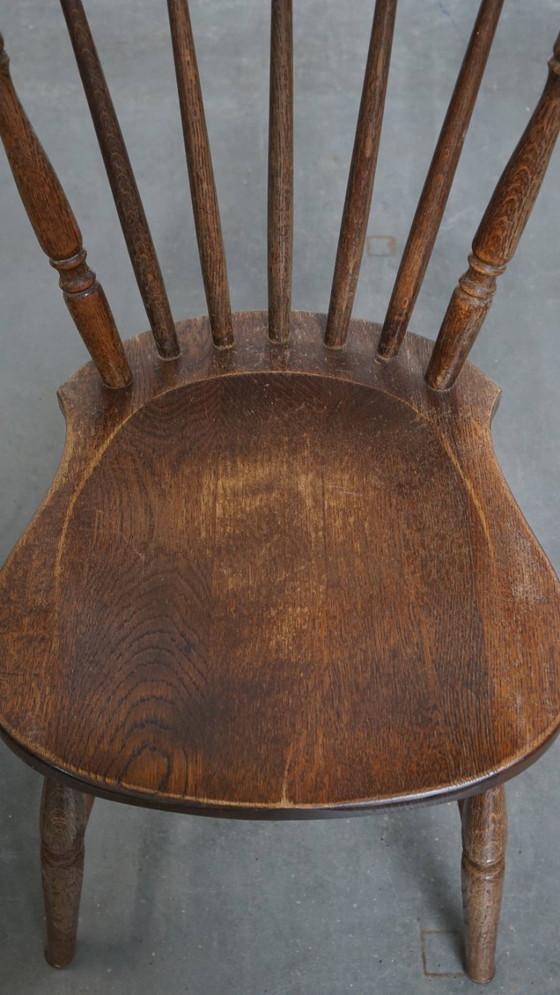 Image 1 of 2 x Antique Dutch slatted wooden chair