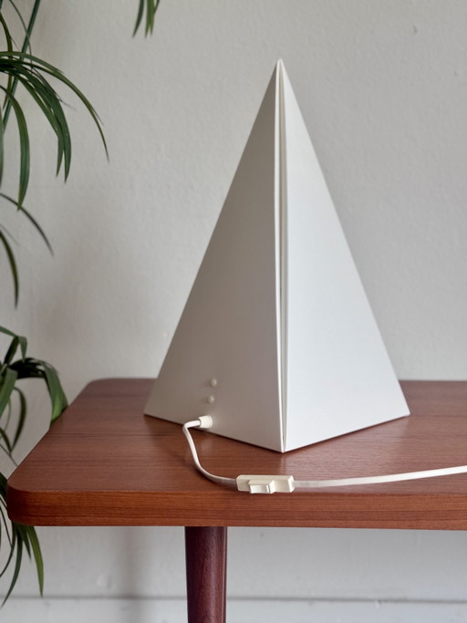 Vintage pyramid table lamp Harco Loor for Woja 1980 – tafellampen, Plastic (photo 2 of 7)