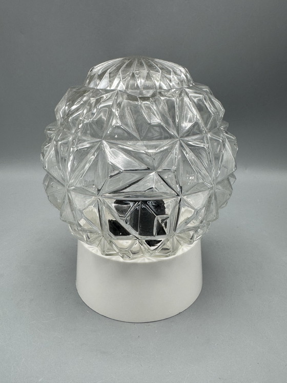 Image 1 of Clear glass lamp with beautiful pattern