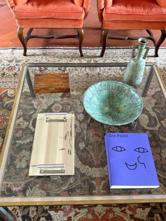 Image 1 of Modernist mirrored tray, France 1960