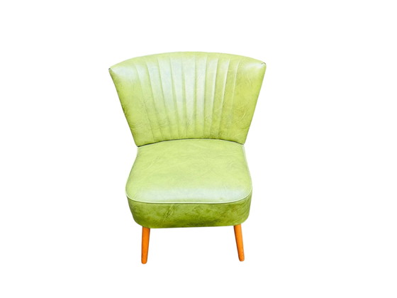 Image 1 of Vintage Groen Cocktailstoeltje / Club Fauteuil Jaren 60