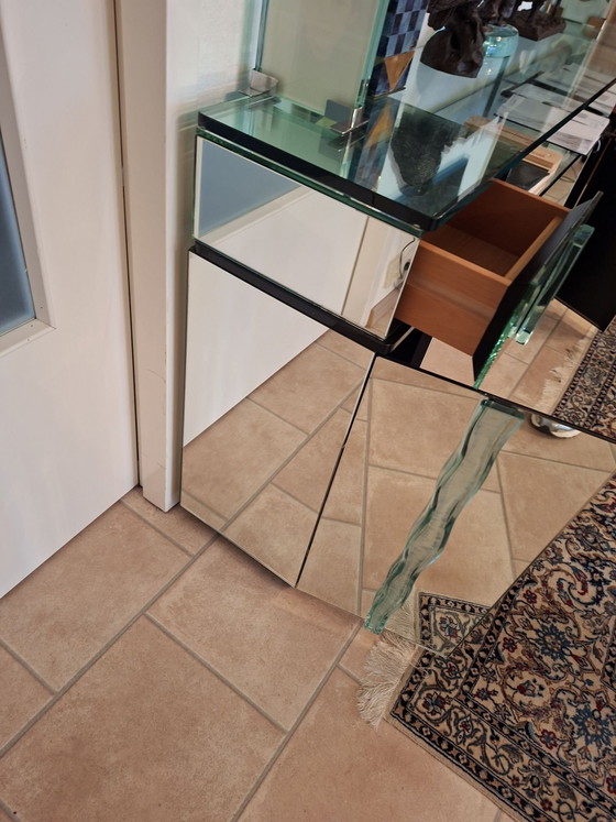 Glaskonsole / Kommode von Gallotti & Radice, Konsolen, Metall, Schwarz (Foto 5 von 6)