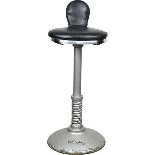 Tabouret pivotant flexible italien vintage