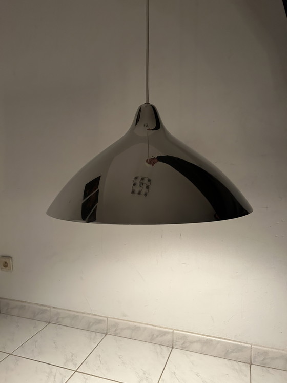 Image 1 of Vintage chrome pendant lamp Lisa Johansson-Pape for Orno