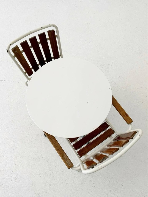 Image 1 of Set bestehend aus 2 Stühlen und einem Klapptisch von BIGLA, 1940er Jahren 