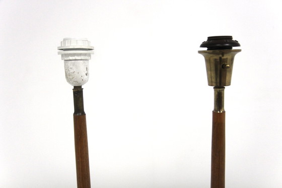 Image 1 of Juego de dos lámparas de pie escandinavas de teca y metal, Suecia, 1960