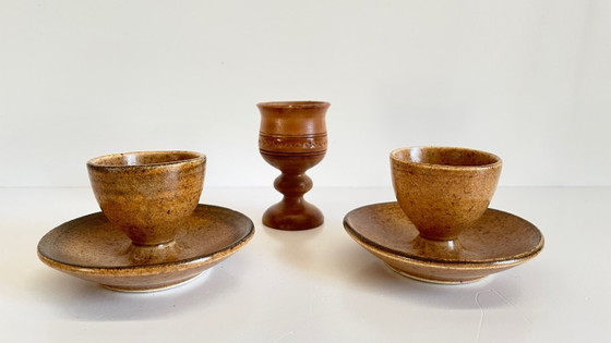 Ceramic and Wood EGG CUPS VINTAGE – Crockery (photo 2 of 15)