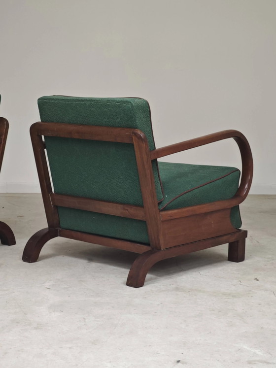 Pair of Art Deco green armchairs by Jindrich Halabala, Prague 1930 – Wood (photo 14 of 24)