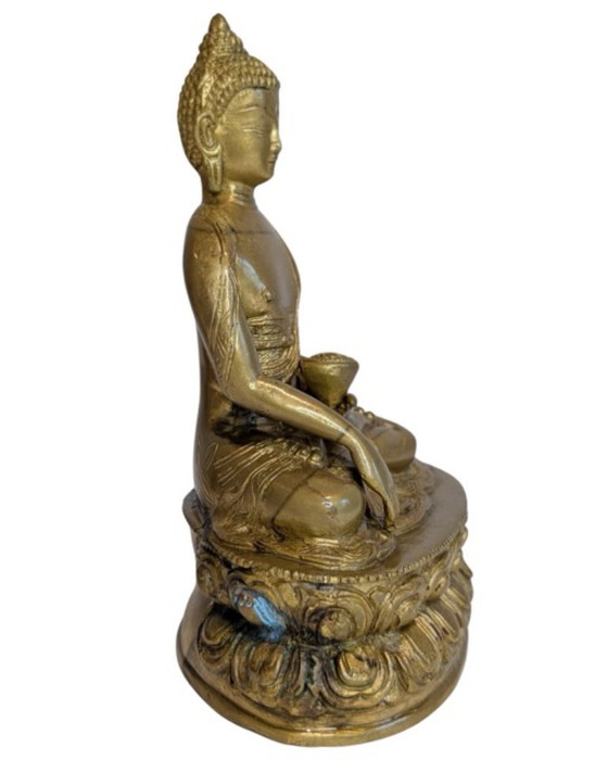 Tibetan Gilt-Bronze Buddha – 19th Century – Sculpture, Gold (photo 4 of 11)