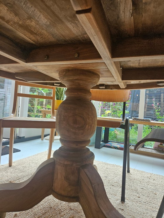 Round Dining table teak 130 – Wood (photo 2 of 5)