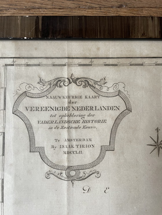 Image 1 of Isaak Tirion - 2 cartes encadrées du Moyen Âge et des Pays-Bas unis du XVIe siècle