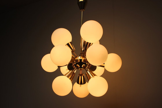 Image 1 of Lámpara de araña de la era espacial Sputnik de Kamenicky Senov, década de 1970