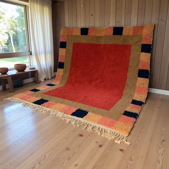 Image 1 of MAROKKAANS ORANJE TAPIJT VAN NATUURLIJKE WOL 300X200CM
