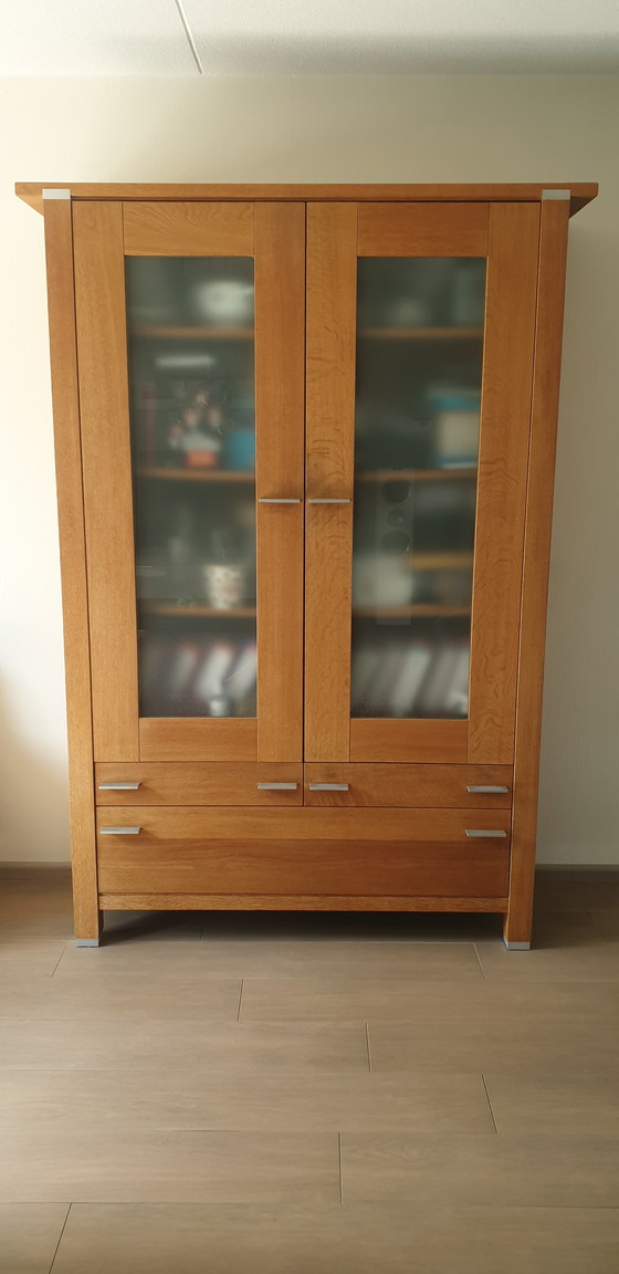Image 1 of Vitrinekast en kleine kast, merk dutch oak Steel, designer by Hans Daalder