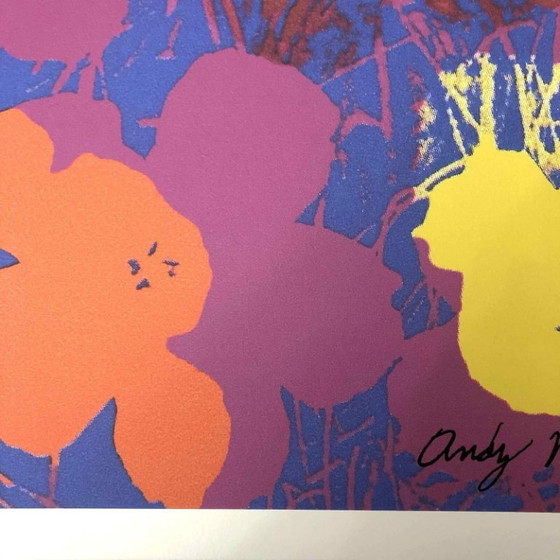 Litografía "Flores de amapola" de la década de 1990, inspirada en la obra de Andy Warhol. (photo 3 of 11)