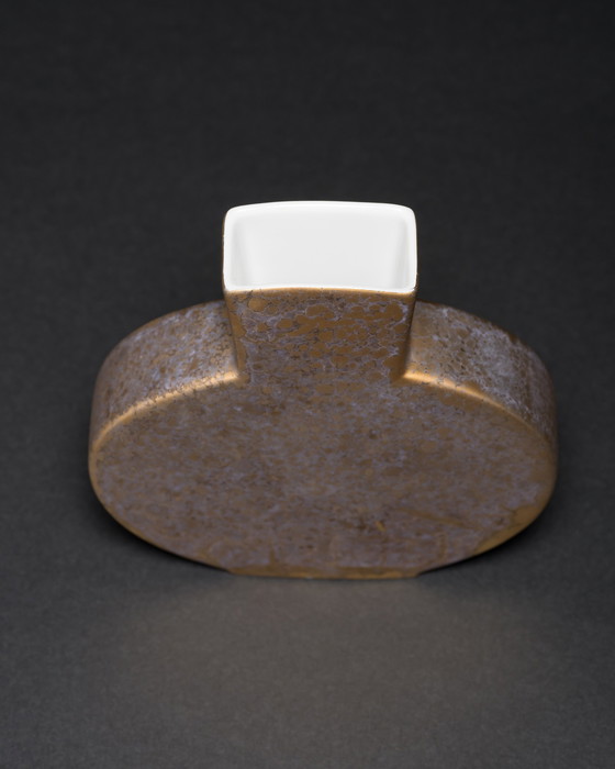 Image 1 of Ensemble en porcelaine allemande Helmut Drexler Rosenthal GOLDFEUER : vase duo et bol