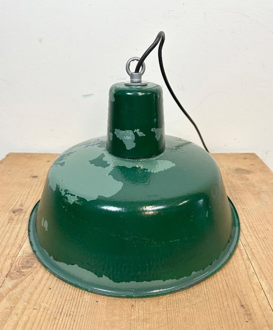 Image 1 of Green Industrial Factory Pendant Lamp, 1960s