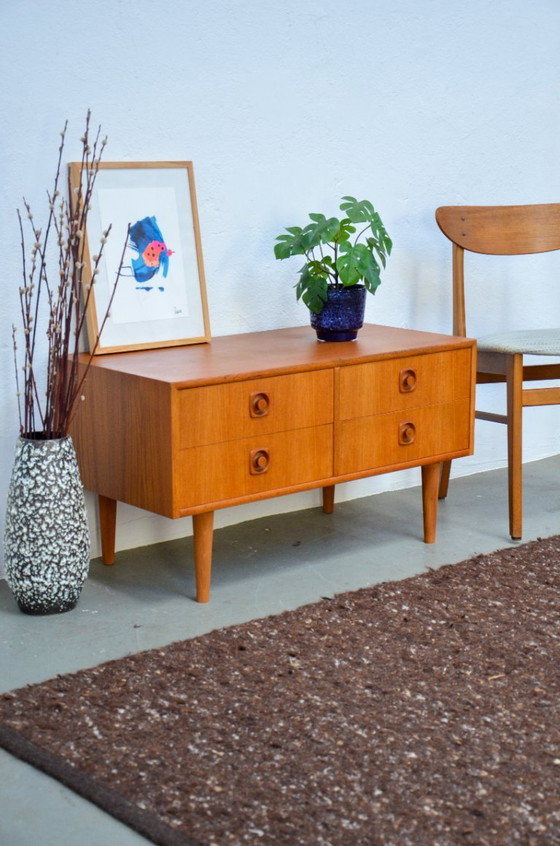 Image 1 of Vintage Chest of Drawers, Sideboard, Lowboard, Teak, Midcentury, 60s, 70s