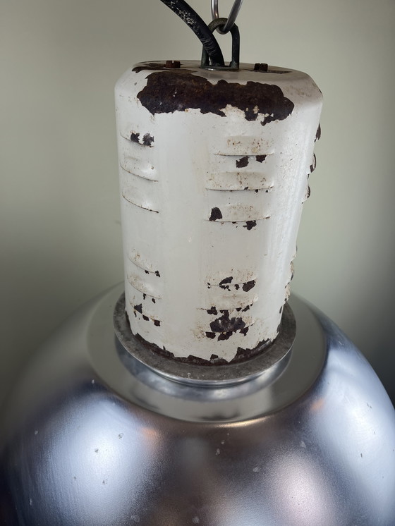 Image 1 of Rare Osram HQL industrial pendant light with large aluminum reflector, 53cm