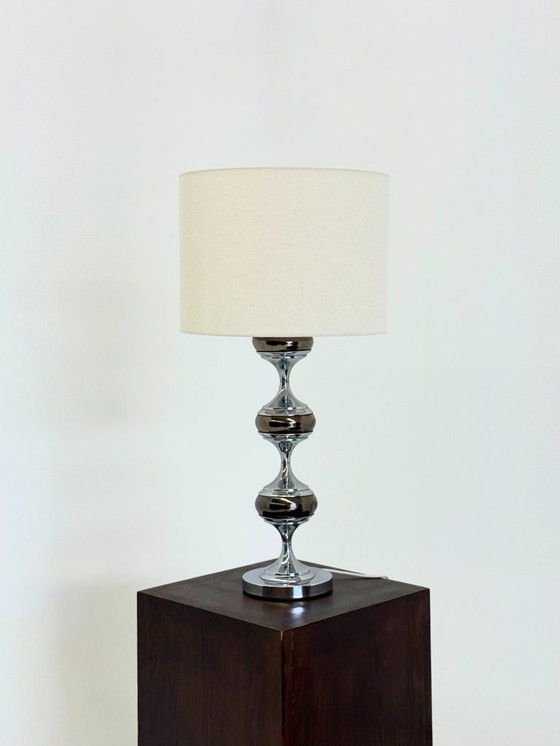 Image 1 of Space Age Tischlampe mit skulpturalem Chromfuß