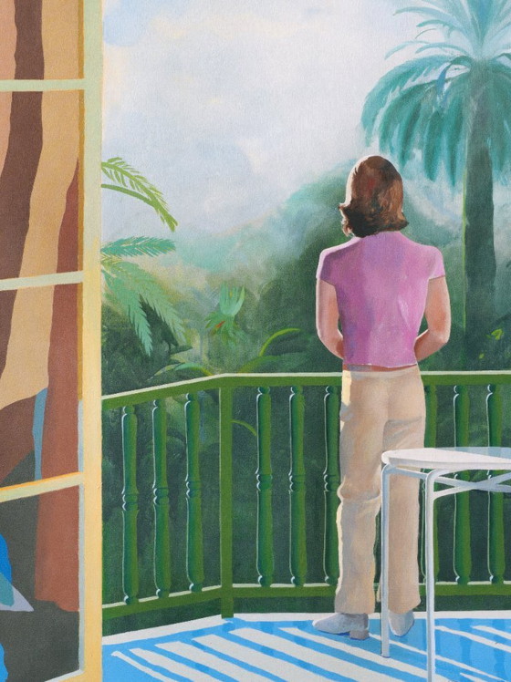 Image 1 of Op het terras - D. Hockney - 1966 - Poster 70 x 100 cm