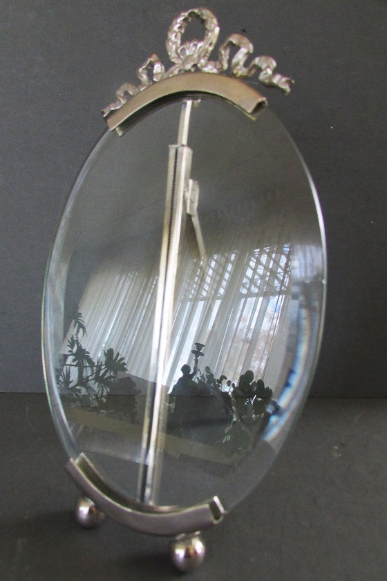Oval Photo frame Antique (Louis XVI style), Glass, Metal, Silver, Klassiek (photo 8 of 8)