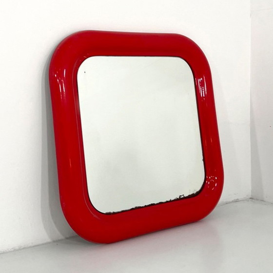 Image 1 of Red Delfo Mirror by Sergio Mazza for Artemide, 1970s