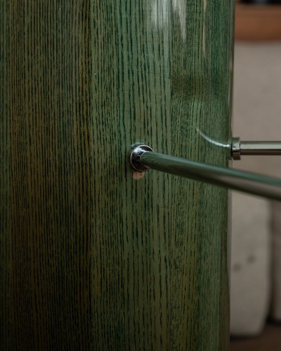 Image 1 of Vintage Saporiti Italia Dining Table – Enamel Column Base –  Postmodern 1980s