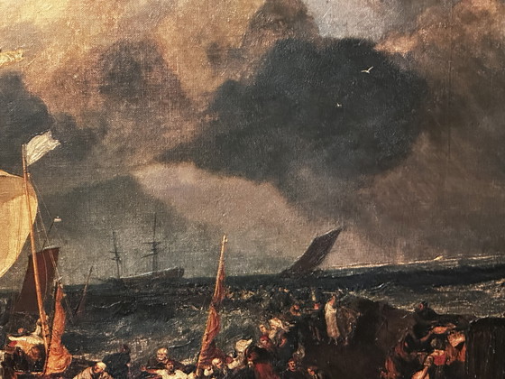 Image 1 of D'après J.M.W. Turner (1775-1851) - Jetée de Calais - Huile sur toile encadrée 104 x 81 cm