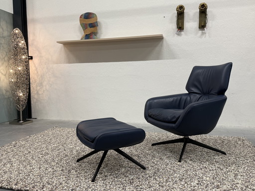 Poltrona Leolux Lloyd con sgabello Raffino Dragonfly