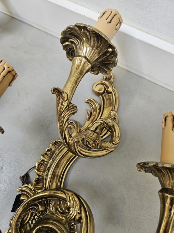 Coppia di esclusive lampade da parete in bronzo in stile Luigi XV, a 3 luci – Applique, Bronze (photo 12 of 14)