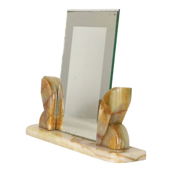 Cuadro grande estilo art déco con marco de fotos, mármol ónix y borde espejado. – Marcos de fotos, Marble (photo 13 of 22)