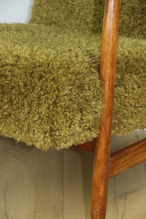 Image 1 of Vintage armchair, 1970s, fox - high pile Camel Olive Dark Khaki