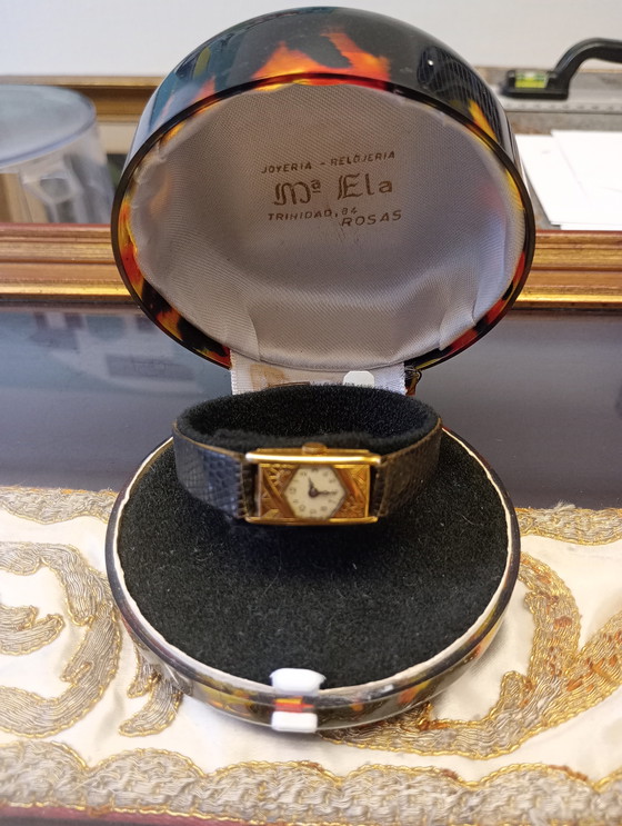 Image 1 of Art-deco uurwerk 18kt goud 