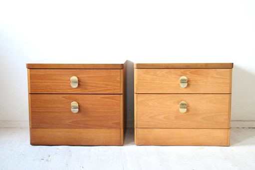 Mid-Century Teak Nachttische von Stag, 2er-Set
