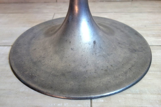 Image 1 of Sgabello alto vintage in alluminio pressofuso e pelle di pecora