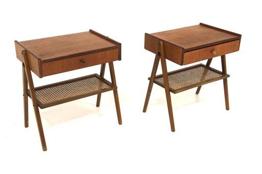 Set di 2 comodini scandinavi in ​​teak, Svezia, 1960