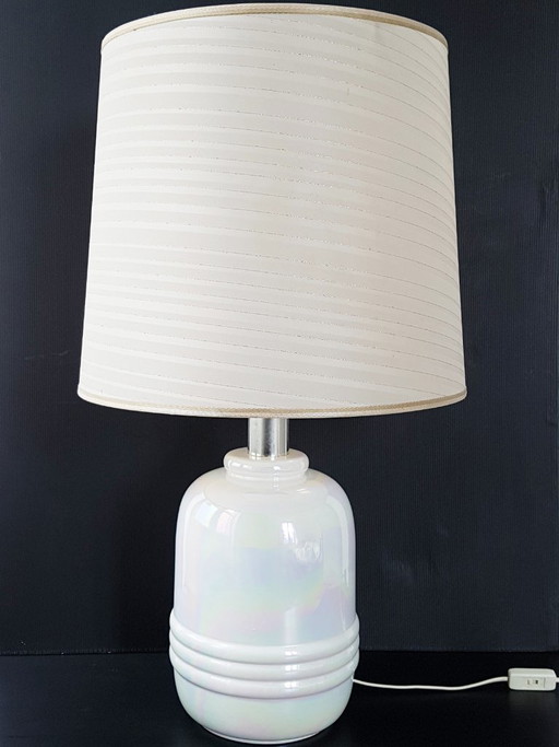 MAGNIFICENT AROMA LAMP WITH MOTHER-OF-PEARL CERAMIC BASE, 1970s VINTAGE, 70S