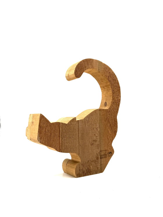 Image 1 of Bottega Michelangeli, Scultura in legno di gatto, Orvieto Italia anni '70