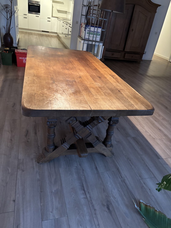 Image 1 of Antique solid oak monastery table table antique oak dining table