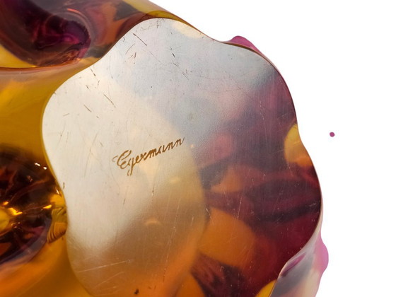 Image 1 of Egermann - Böhmisch - Friedrich Egermann - Vase - mundgeblasen - orange/lila - 1960er Jahre