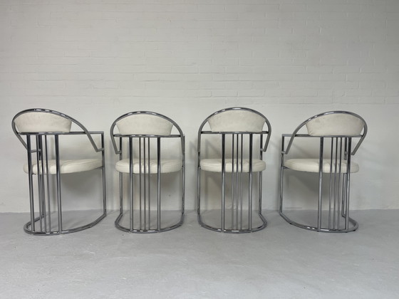 Image 1 of Italiaanse stoelen vintage retro Artdeco crocodile 80's