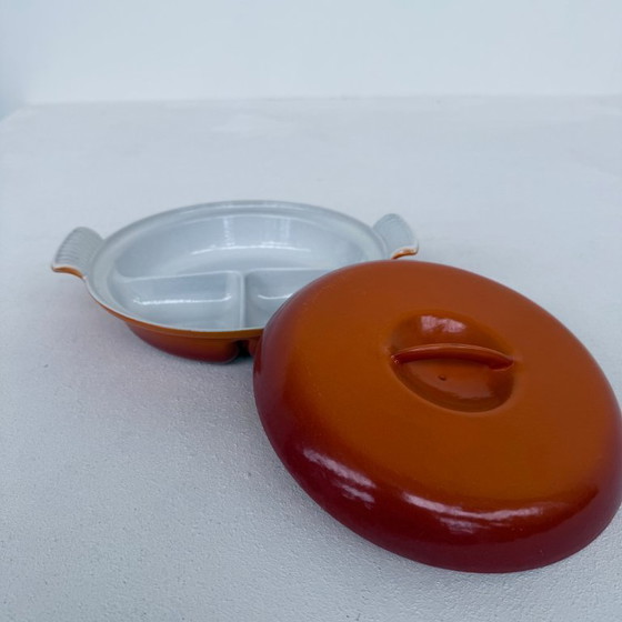Image 1 of Dru enamel orange brown 3-compartment dish
